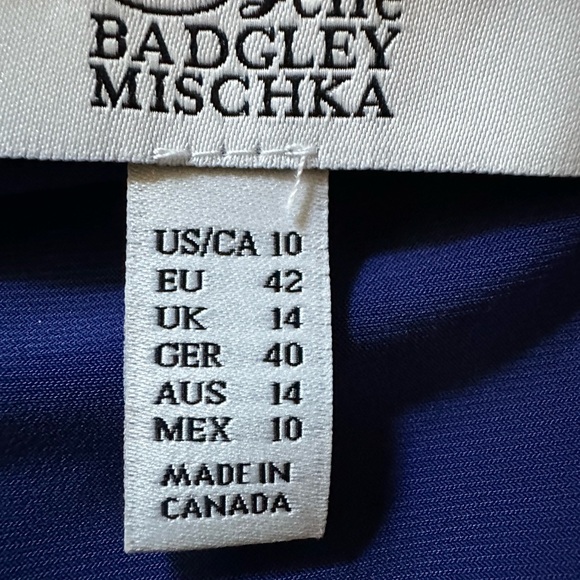 Badgley Mischka Lined Blue  Lace Dress. Size 10 - Picture 6 of 8